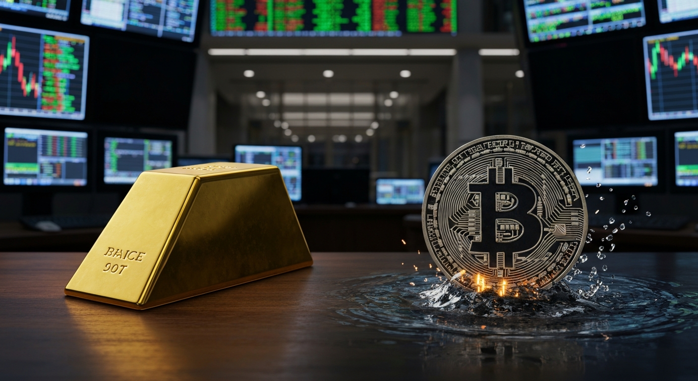 比特币与黄金情绪背离：投资动量或迎转折点