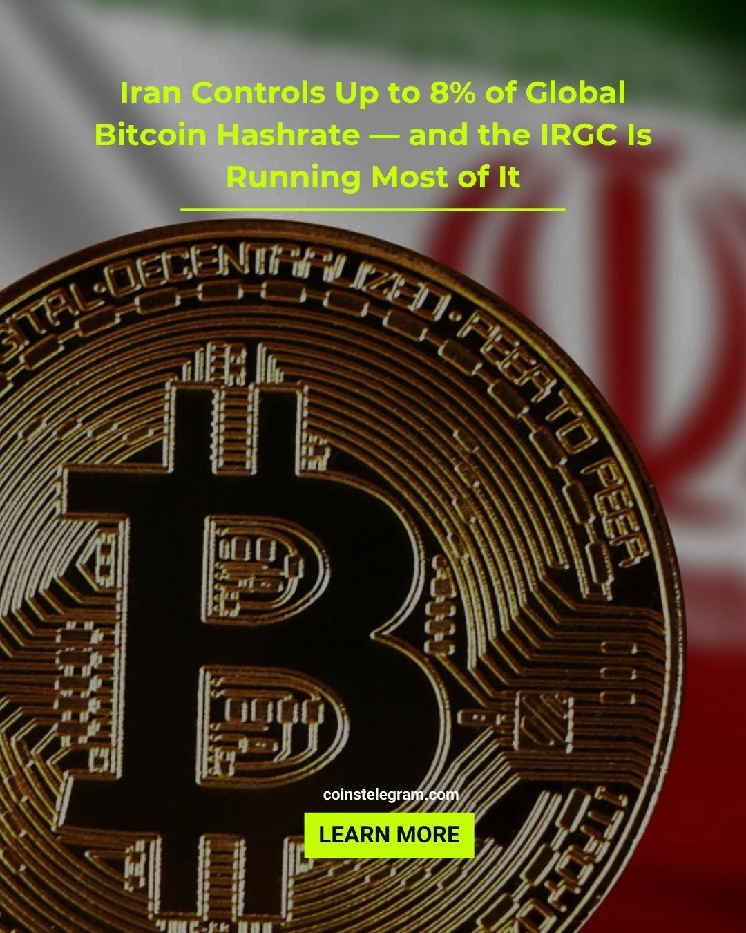 伊朗成比特币挖矿大国：军方操控算力避制裁