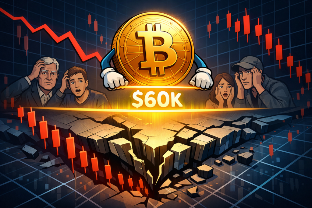 比特币逼近6万美元关口 资金流出与技术承压并行