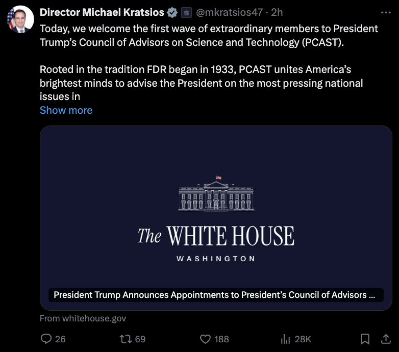 特朗普科技顾问委员会成员名单图表