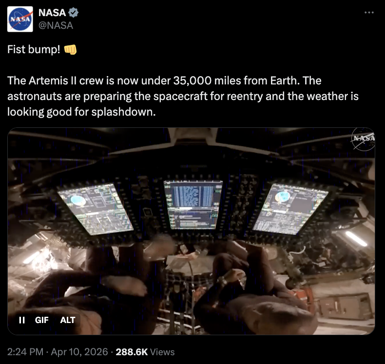 阿尔忒弥斯二号任务返航预测图