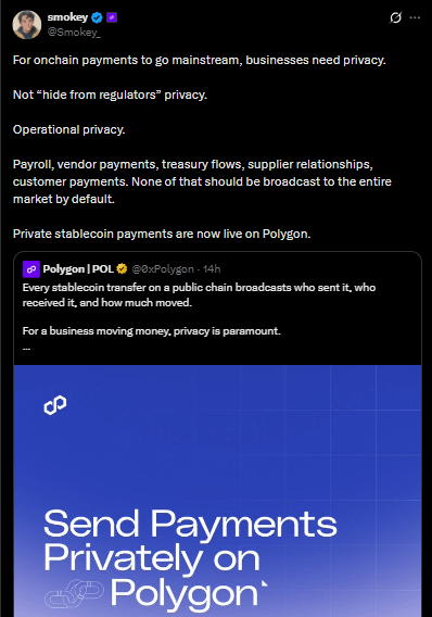 Polygon私密支付系统界面图