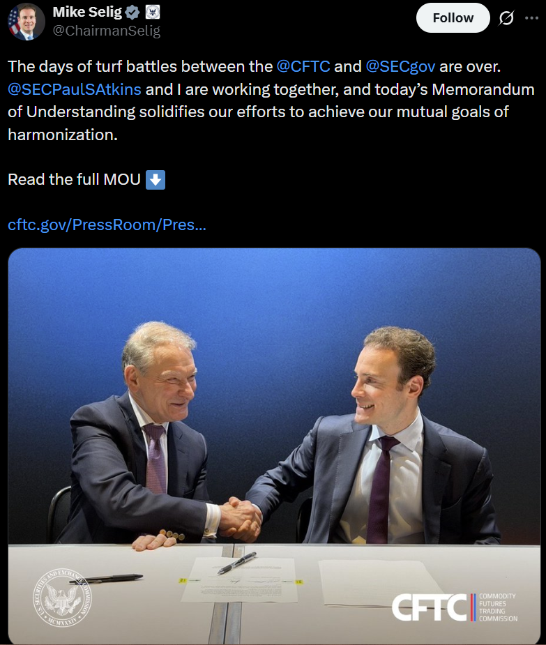SEC与CFTC职责划分图示