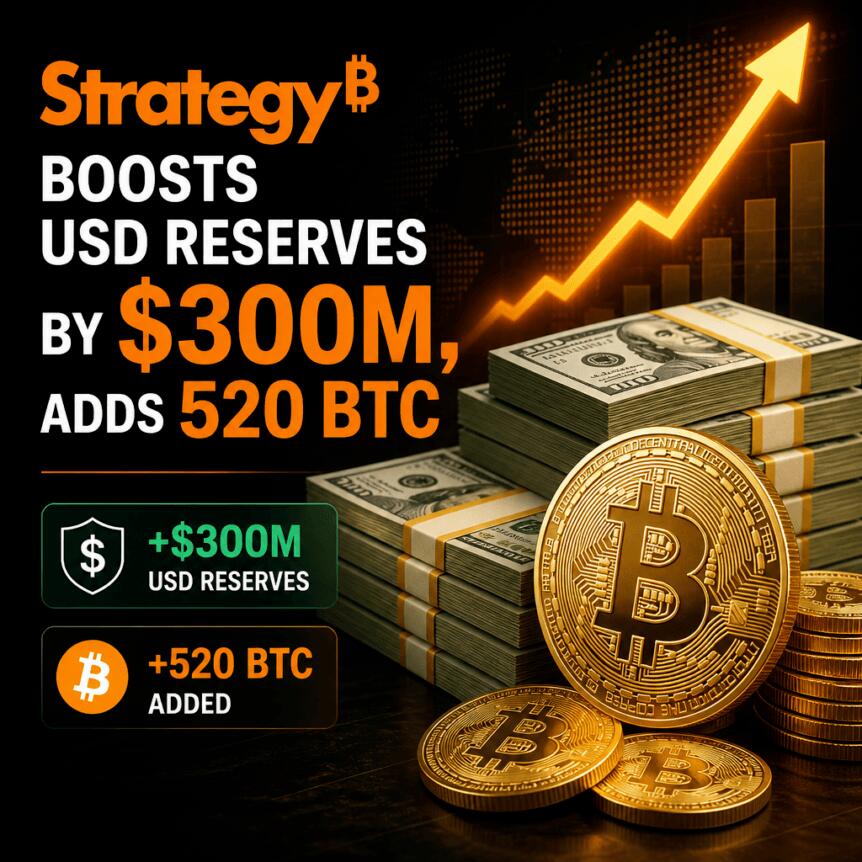 Strategy增持比特币并补足美元储备