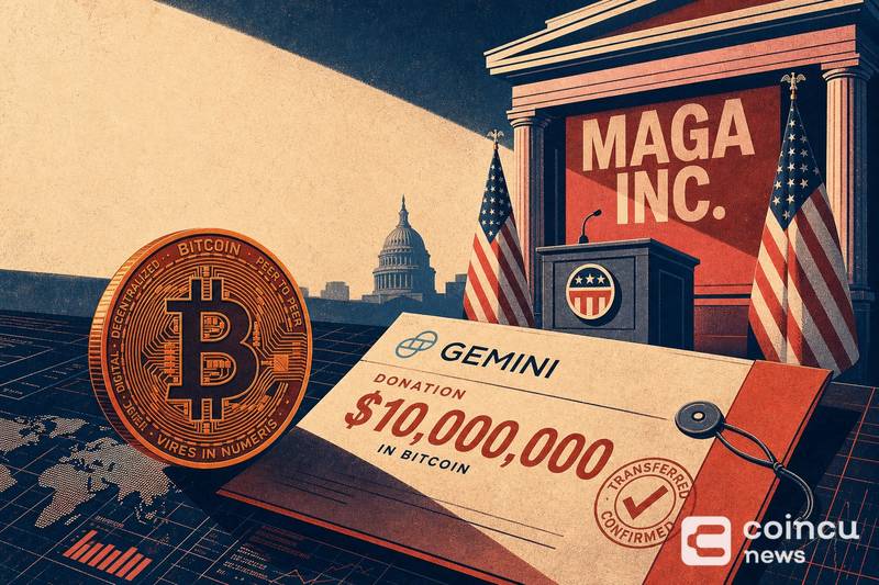 Gemini捐1000万比特币助特朗普阵营