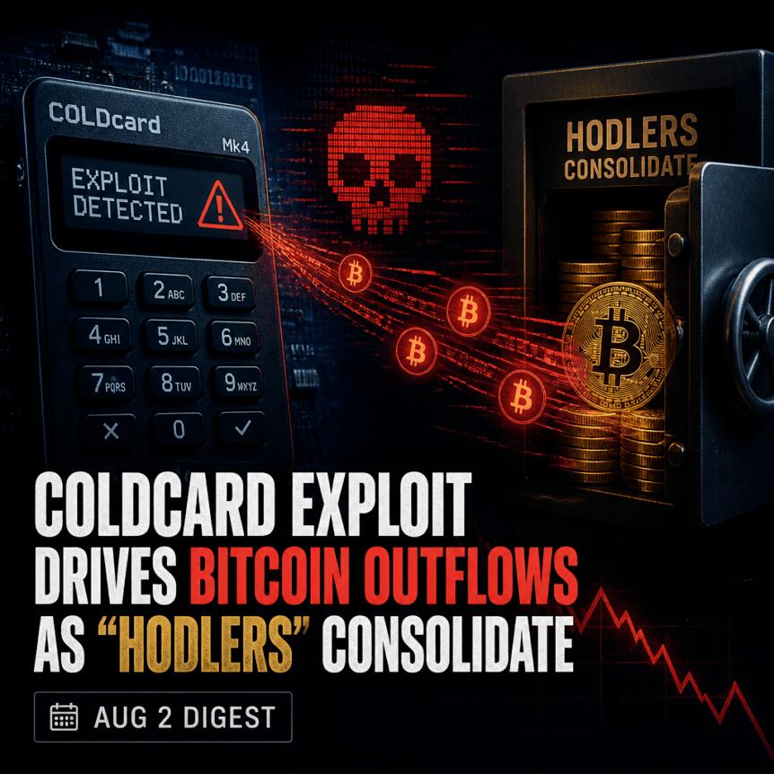 Coldcard漏洞致1367枚比特币被盗