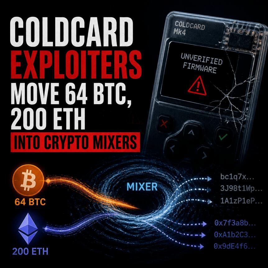 Coldcard钱包漏洞致数亿美元被盗