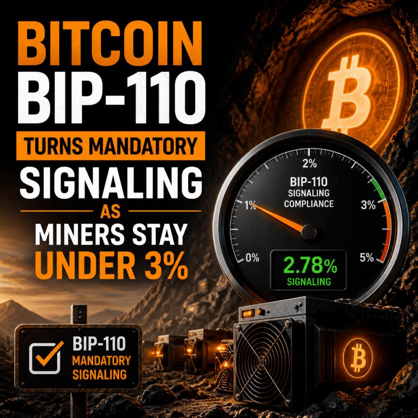 BIP-110强制信号遇冷：矿工支持率仅2.53%