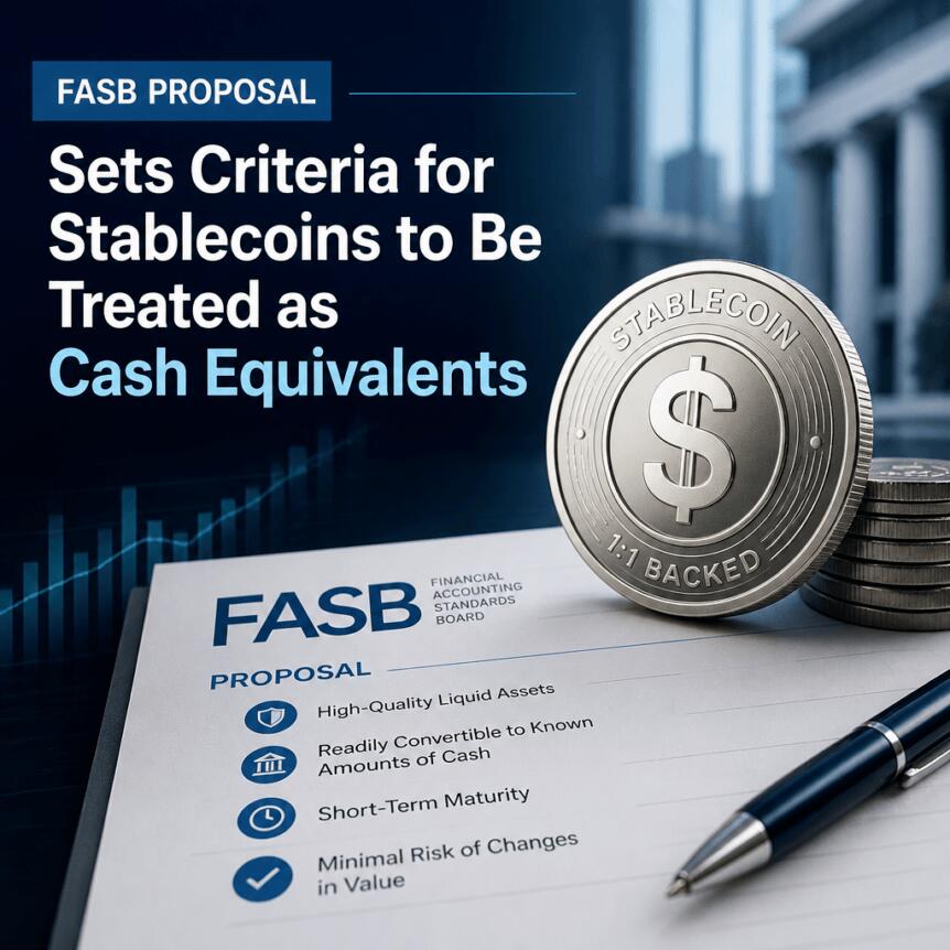 FASB拟明稳定币现金等价物标准