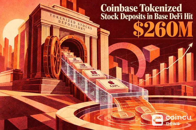 Coinbase代币化股票存款在Base DeFi中达到2.6亿美元